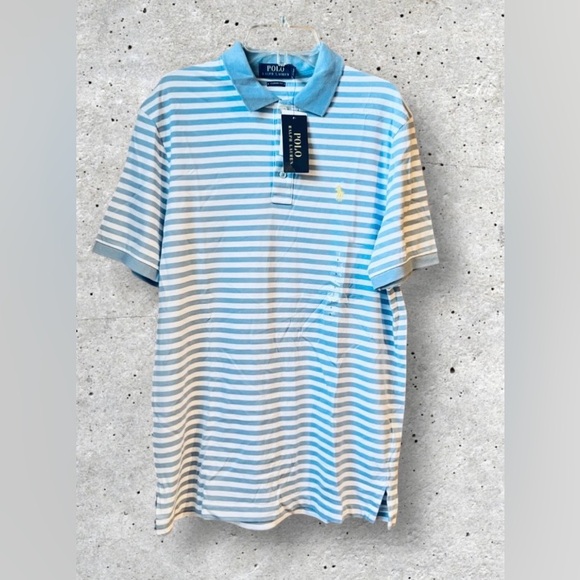 Polo Ralph Lauren Other - NWT Polo by Ralph Lauren Men’s Yellow Pony Striped Classic Fit Polo Shirt